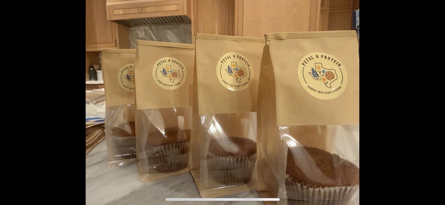 Petal and Protein branded muffin packaging